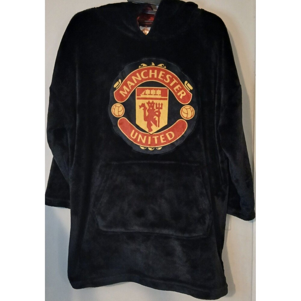 Manchester United Fleece Hoodie Blanket Kids One Size Soccer Man Utd Crest